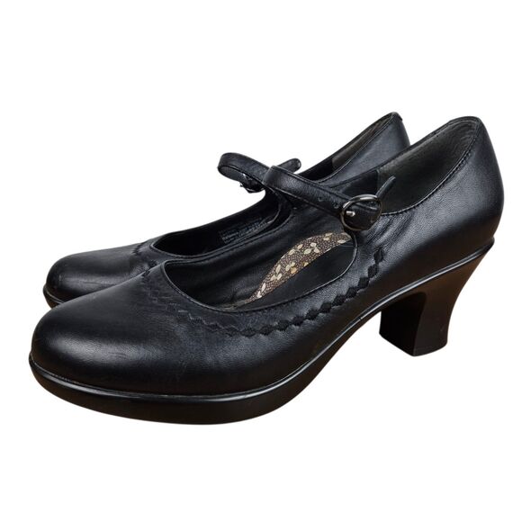 Dansko Bett Nappa Mary Jane Pumps Sz 37 US 6.5 - 7 Black Block Heel - Picture 2 of 12